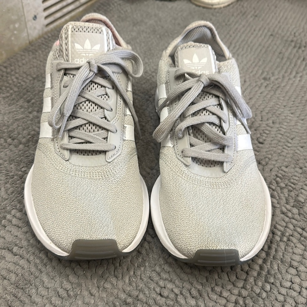 Adidas gray and white tennis shoes size 10 worn a couple of times